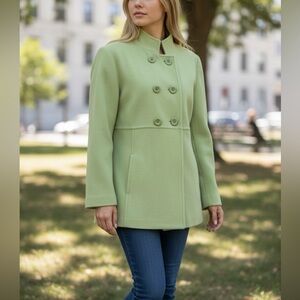 Nienhaus Peacoat Wool/Cashmere Blend Green Jacket Size 10